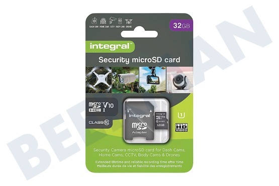 Integral  INMSDH32G10-SEC 32GB Security Micro SD 4K V30 UHS-1U3 A1 Klasse 10
