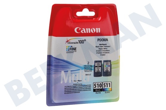 Canon Canon-Drucker PG 510 + CL 511 Druckerpatrone PG 510  CL 511 Multipack Schwarz + Farbe