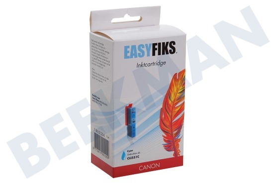 Easyfiks  CLI-551C Druckerpatrone CLI 551 Cyan/Blau