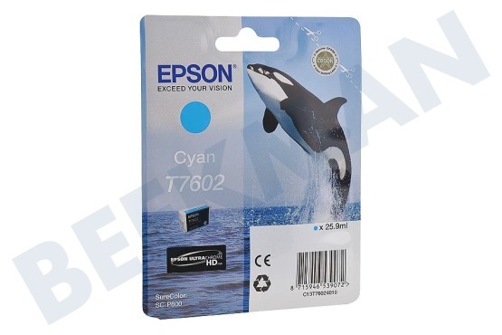 Epson  Druckerpatrone T7602 Cyan/Blau