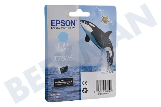 Epson  Druckerpatrone T7605 Light Cyan/Lichtblau