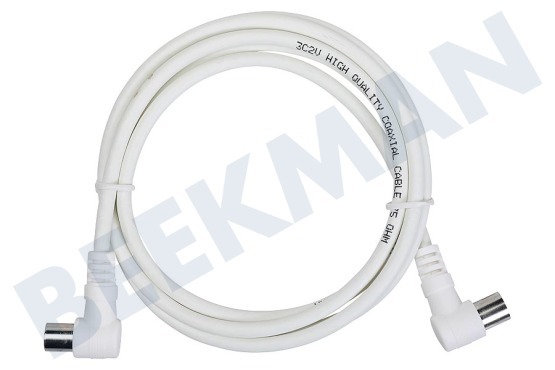 Universell  Koax-Anschlusskabel geeignet für Universell Koax, rechtwinklig, IEC-Stecker - IEC-Kontrabuchse