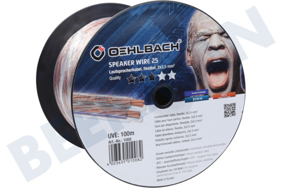 Oehlbach  D1C1008 Performance-Lautsprecherkabel 2 x 2,5 mm transparent
