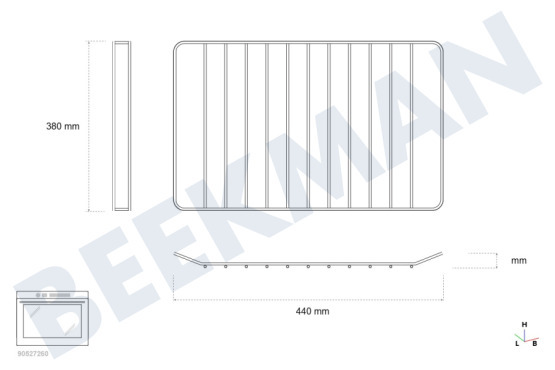 Bosch Ofen-Mikrowelle 284723, 00284723 Gitter 44 x 38 x 1,5 cm