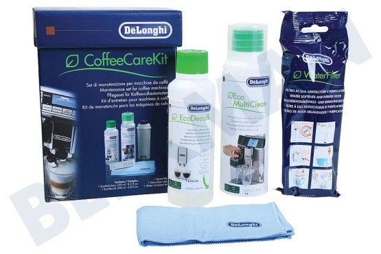 DeLonghi Kaffeemaschine Pflegeset Entkalker, Wasserfilter und Reiniger