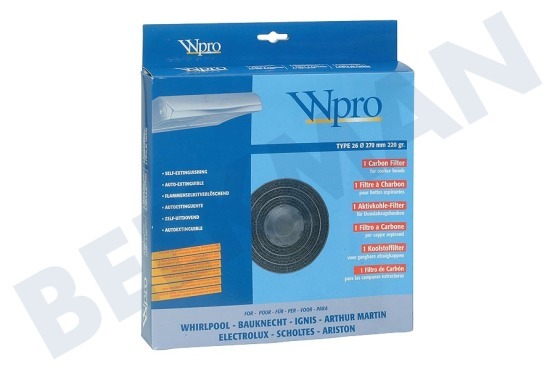 Philips/Whirlpool Abzugshaube FAC269 Filter Kohlenstoff -rund- 27 cm